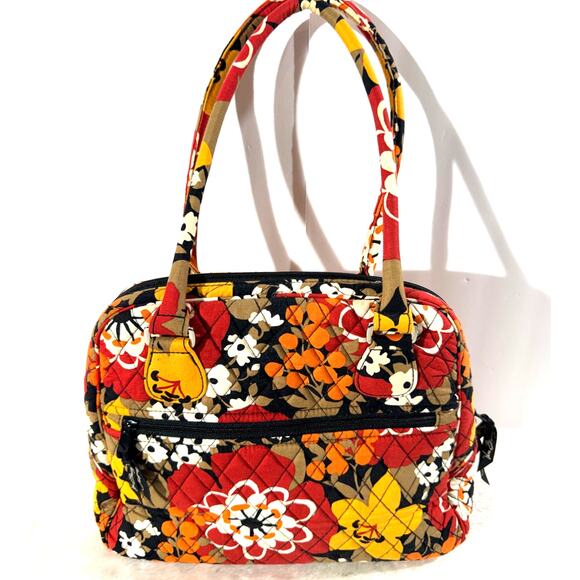 Vera Bradley Quilted Floral Satchel Handbag Fall Autumn Pristine Condition - Picture 2 of 10